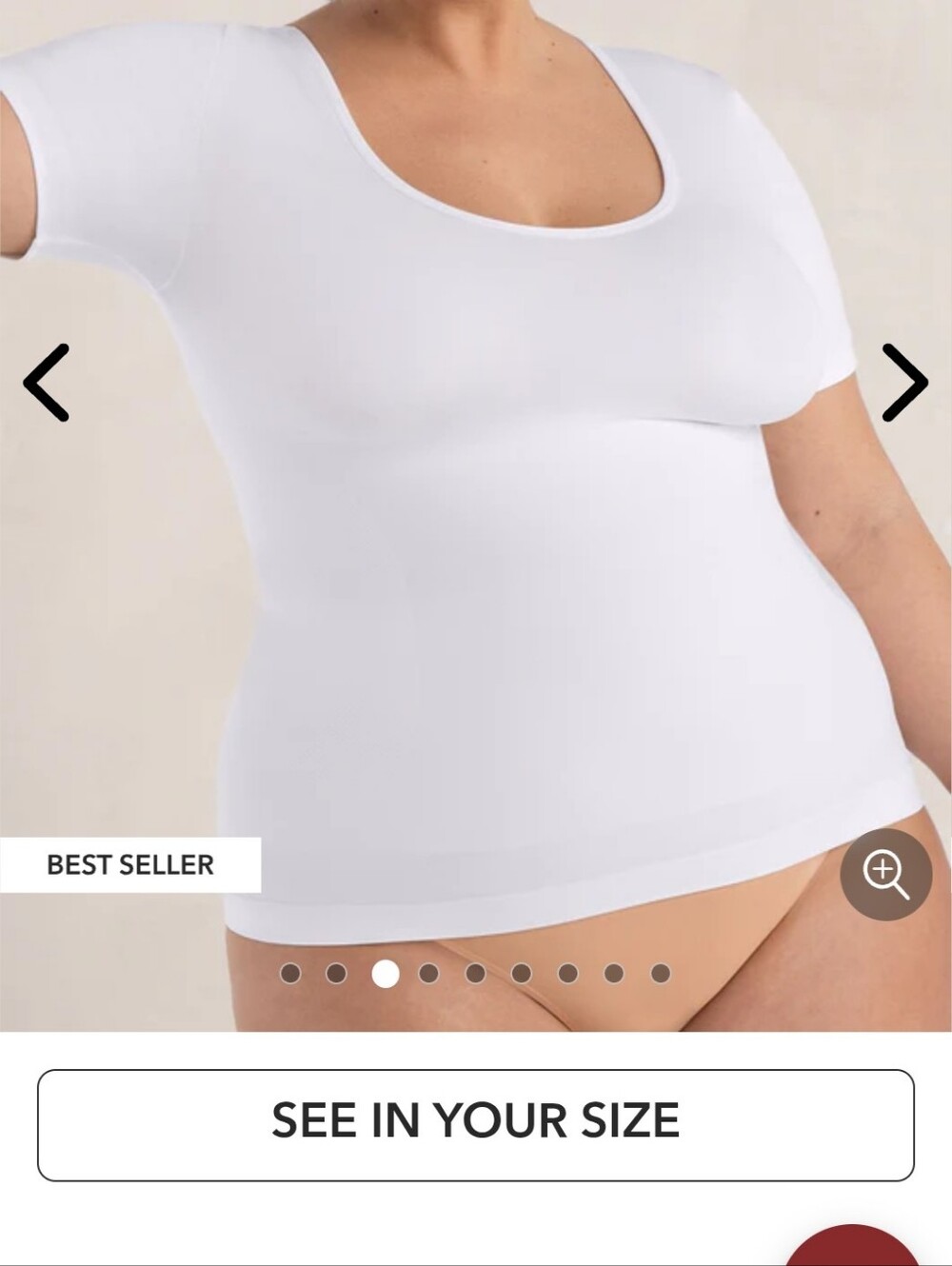 NWT Shapermint White All Day Everyday Short Sleeve Shaping Shirt Medium